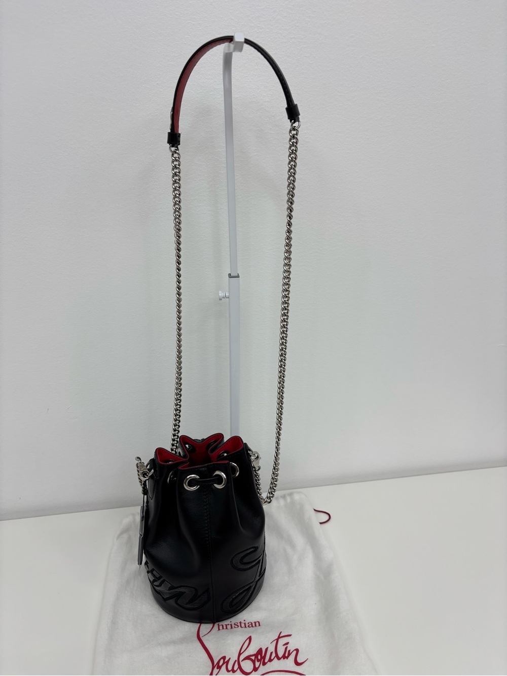Christian Louboutin Marie Jane Black Leather Bucket Bag - Picture 8 of 8